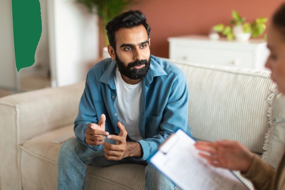 Man enrolling in a panic disorder treatment program in california.